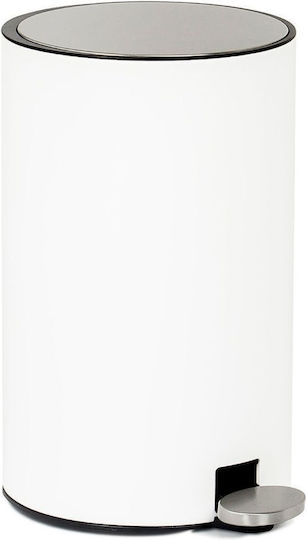 Andrea House Metallischer Weißer Mülleimer 12lt Andrea House Metallischer Weißer Mülleimer 12lt