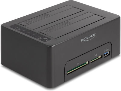 DeLock Docking Station pentru 2 Hard Disk-uri SATA 2.5" / 3.5" cu conectivitate USB 3.0 (64183)