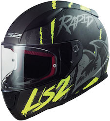 LS2 Rapid Full Face Helmet ECE 22.05 1250gr FF353 Raven Matt Black / Silver / H-V Yellow