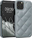 KWmobile Quilted Puffer Back Cover Piele artificială Albastru deschis mat (iPhone 12 / 12 Pro)