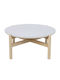 Terrazzo Round Solid Wood Side Table Natural L84.4xW84.4xH37cm