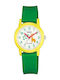 Q&Q Analoge Kinderuhr 32mm Grüne mit Gummi-Armband
