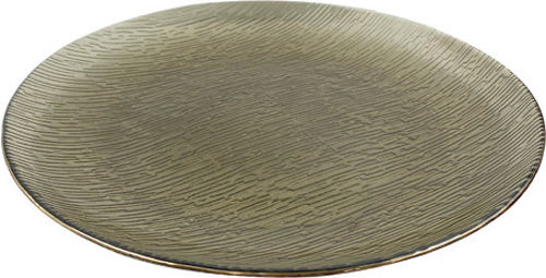 AGC Round Glass Decorative Platter Gray 27x27cm