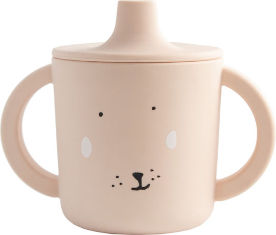 Trixie Căniță pentru copii cu Mânere și Pai Mrs Rabbit din Silicon Roz 207ml pentru 6m+m+