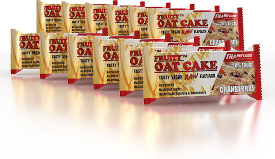 Fit Fruity Energy Bar Oat Raw Flapjack with Cranberries 12x80g