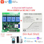 Comutator de control de la distanță 4CH wifi cu controler de la 12V la 32V pentru Uși de garaj - Motoare - Lumini - 0211