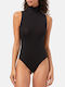 Minerva Frauen Bodysuit Rollkragen Schwarz