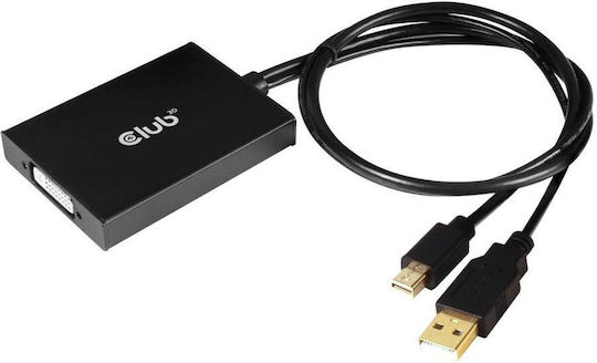 Club3D Μετατροπέας USB-A / mini DisplayPort male σε DVI-I female 1τμχ CAC-1130-A