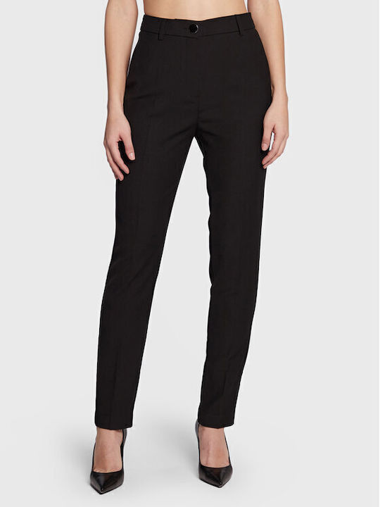 Zoe Women's Fabric Trousers Regular Fit Black