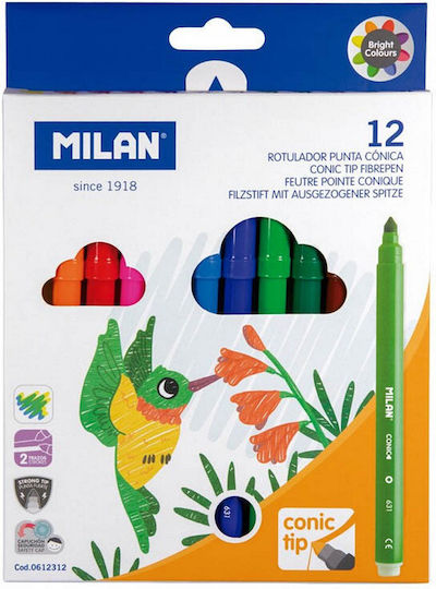 Milan 631 Drawing Markers 5mm Thin Set 12pcs
