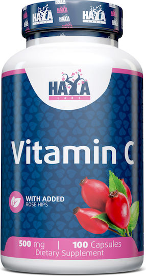 Haya Labs Vitamin C Витамин за Кожата & Антиоксидантно действие 500мг 100 капси