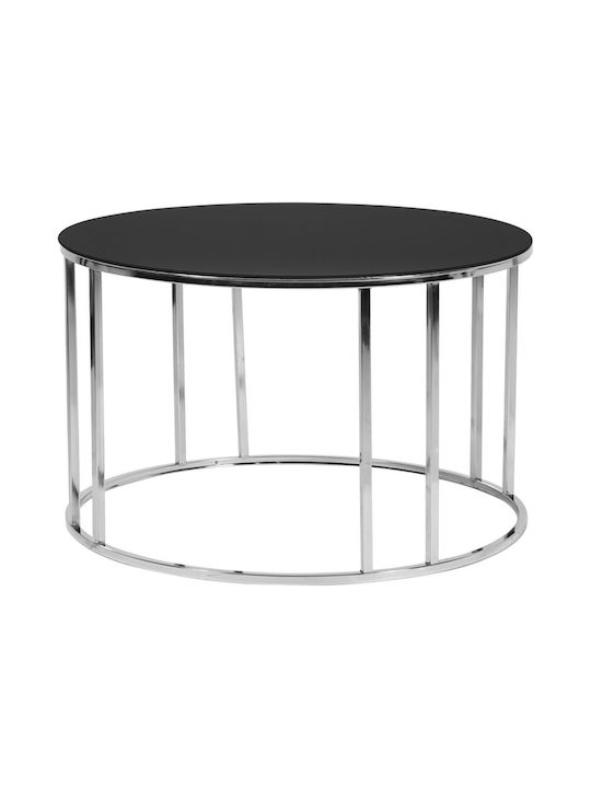 Round Glass Coffee Table Black L75xW75xH45cm