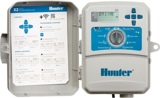Hunter Industries X2-601 Προγραμματιστής Ποτίσματος Πίνακα Ρεύματος 6 Στάσεων με Wi-Fi