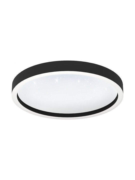 Eglo Montemorelos-Z Κλασική Μεταλλική Πλαφονιέρα Οροφής με Ενσωματωμένο LED σε Μαύρο χρώμα 42cm