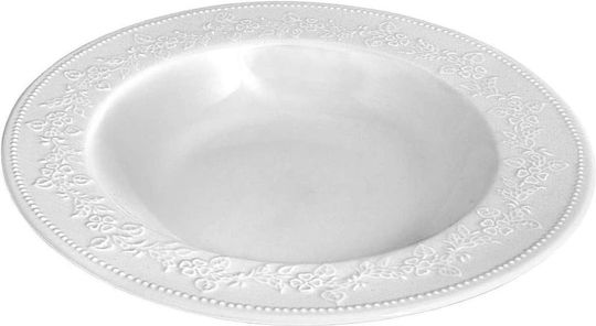 Max Home Orianna Ferelli Teller Suppe aus Porzellan Weiß mit Durchmesser 23cm