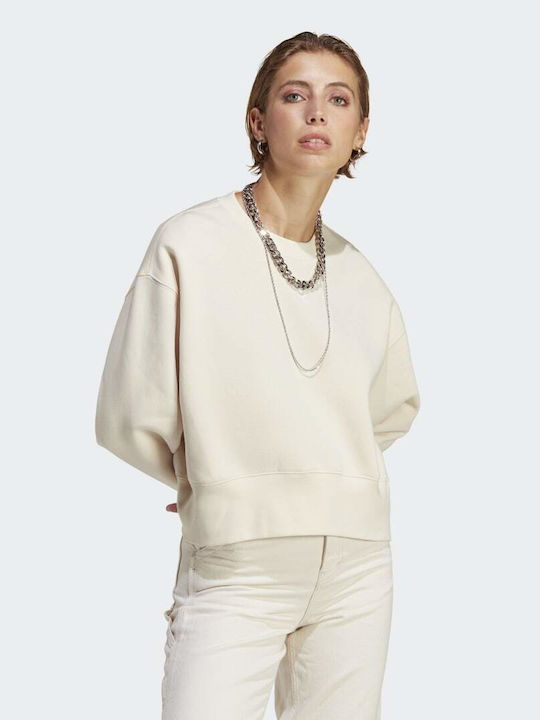 Adidas Adicolor Essentials Cropped Hanorac pentru Femei Cu glugă Wonder White