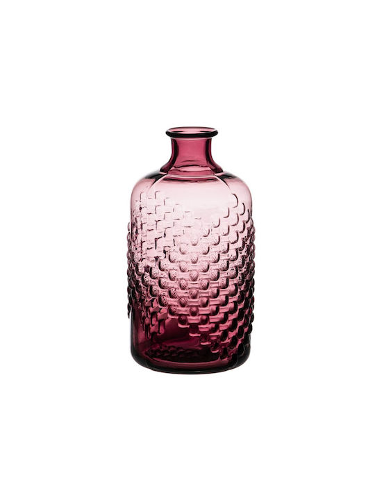 Decorative glass vase purple 13x13x25cm