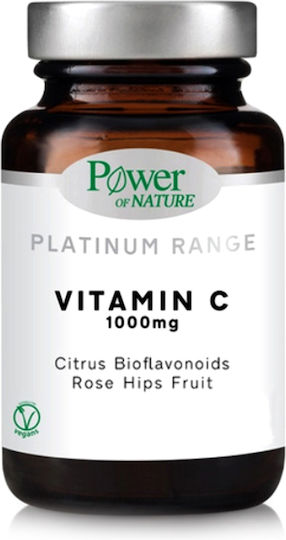 Power Of Nature Platinum Range Vitamin C Βιταμίνη Citrus Bioflavonoids Rose Hips Fruit για Ενίσχυση του Ανοσοποιητικού, τo Δέρμα & Αντιοξειδωτική δράση 1000mg 20 ταμπλέτες