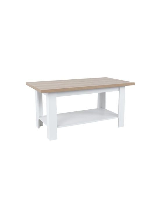 Rectangular Coffee Table Village White L100xW60xH53cm