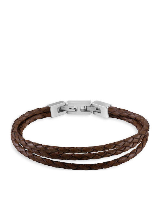 Guess Men's Leather Bracelet 21cm JUMB02147JWSTTMT U