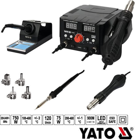Yato Σταθμός Κόλλησης Ρεύματος 480W με Ρύθμιση Θερμοκρασίας