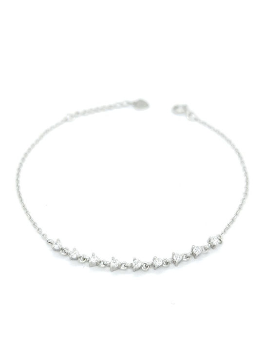 Women's bracelet with cubic zirconia - silver (925°)