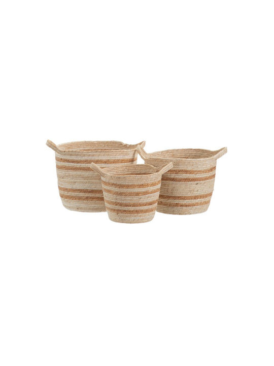 Coșuri de răchită Set 3pcs Culoare naturală/bej