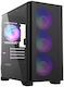 Montech AIR 100 ARGB Gaming Mini Tower Computer Case with Window Panel Black