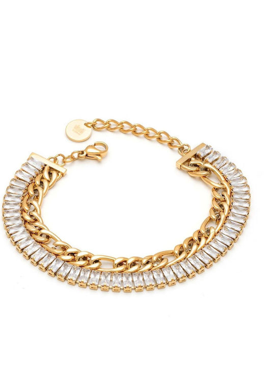 Visetti Bracelet Chain made of Steel Gold Plate...