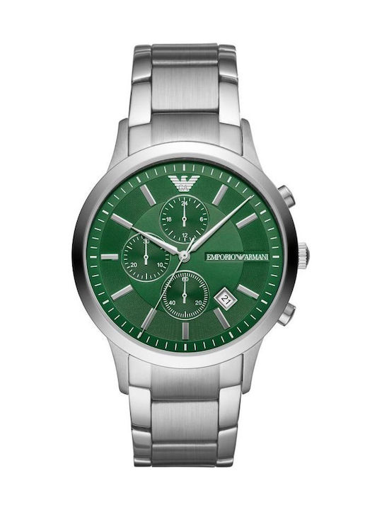Emporio Armani Renato Men's Watch 40mm Battery Chronograph With Silver Steel Bracelet