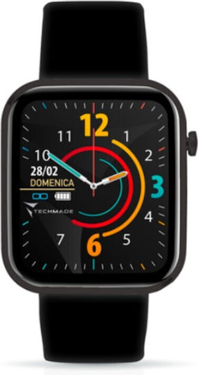 Techmade Hava TM-HAVA Aluminium Smartwatch mit Pulsmesser (Full Black)