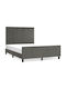 Double Fabric Upholstered Bed Dark Grey with Slats for Mattress 140x200cm