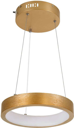 GloboStar Nemesis Κρεμαστό Φωτιστικό Χρυσό LED με Ρυθμιζόμενο Λευκό Φως 31x31εκ.