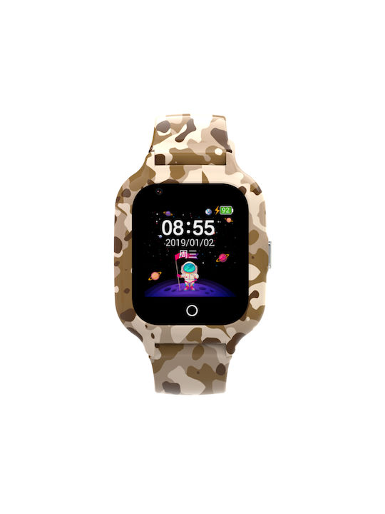 Wonlex Kinder Smartwatch mit GPS und Kautschuk/Plastik Armband Braun