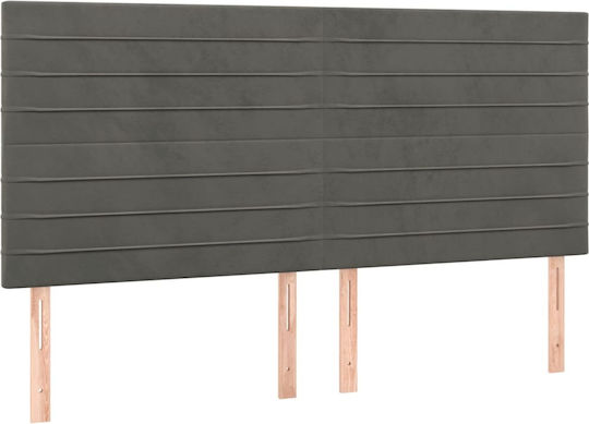 vidaXL Fabric Bed Headboard Dark Gray 160x118cm