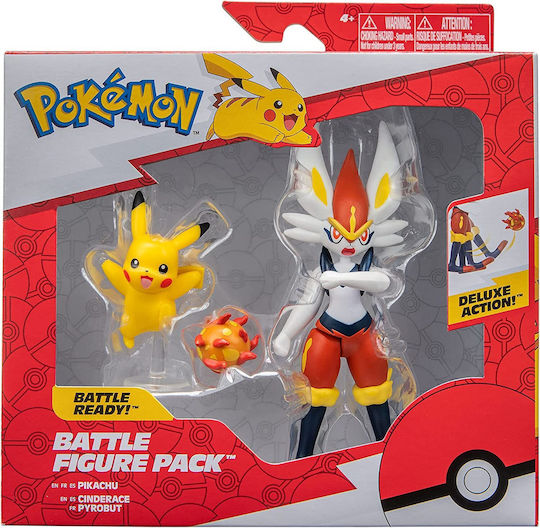 Jazwares Cinderace & Pikachu Pokemon Pentru Vârsta 4+ Ani Diverse Modele