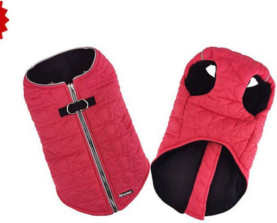 Pet Interest Zipper Vest Stars Кучешки палта Флийс / Водоустойчиво / Ветроустойчиво Червен XSmall с дължина на гръбчето 25 см. 52225