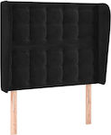 vidaXL Bed Headboard made of Fabric Black 103x23x118cm