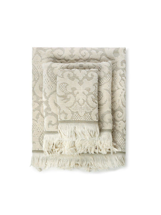 Cryspo Trio Bath Towel Set 3pcs Ecru Weight 550gr/m²