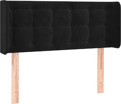 vidaXL Tăblie De Pat Din Țesătură Neagră 103x88cm