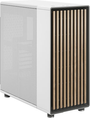 Fractal Design North Gaming Midi Tower Computer Case with Window Panel Chalk White