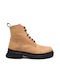 Softies Men's Leather Military Boots Beige