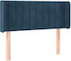 vidaXL Fabric Bed Headboard Dark Blue 103x88cm