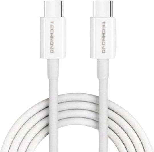 Technovo USB 2.0 Cable USB-C male - USB-C 18W White 1m