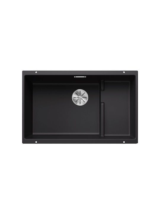 Blanco Subline 700-U Level Silgranit 526003 Sub masă Chiuvetă Stânga din Granit Sintetic L73xW46cm Negru