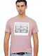 Pepe Jeans Ανδρικό T-shirt Ροζ με Στάμπα
