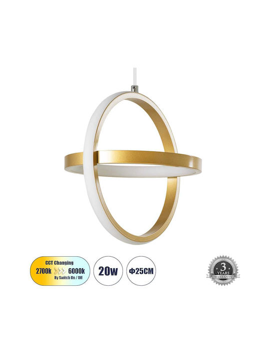 GloboStar Alice Ceiling Light Gold LED with Adj...