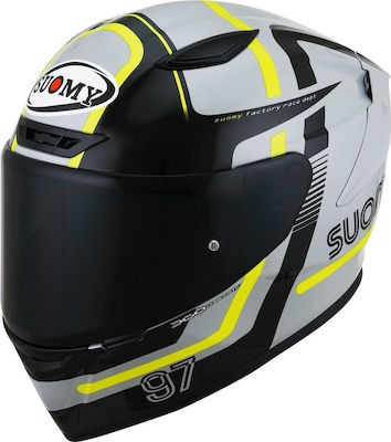 Suomy Track-1 Design 03 Ninety Seven Full Face Helmet ECE 22.06 1350gr Gray / Yellow