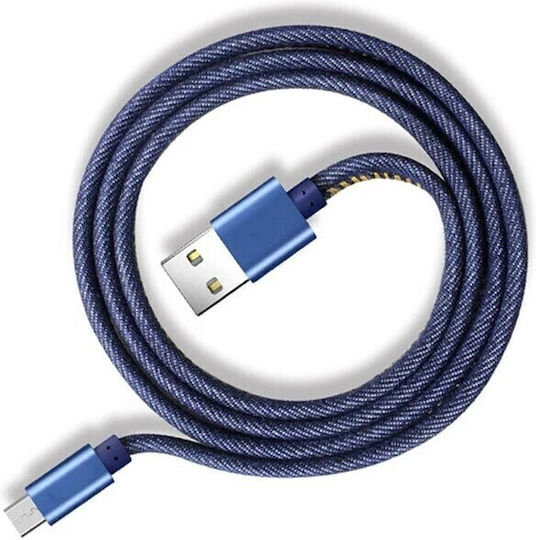 YOURZ Braided USB 2.0 Cable USB-C Male - USB-A Blue 1.2m