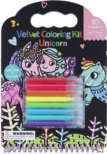 Tooky Toys Velvet Unicorn Drawing Markers Thin Set 8pcs